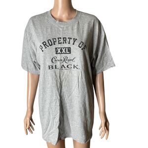 Crown Royal Tshirt Mens XL Gray Black Spell Out Stretch